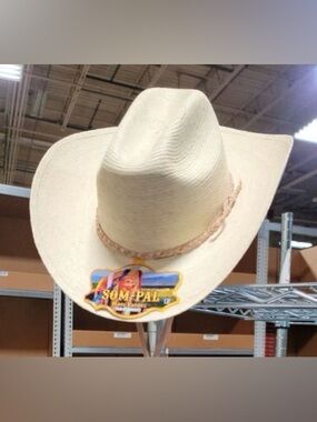 SOM-PAL HATS VALDEZ -Palm Leaf Hat - SIZE 58/US 7 1/4/LG - Circ. approx. 22 5/8"